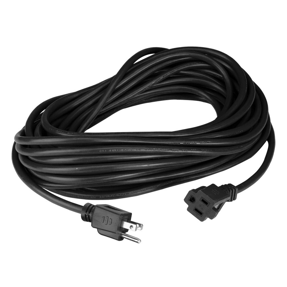 100' Black 3-Prong Outdoor Extension Power Cord. Picture 1