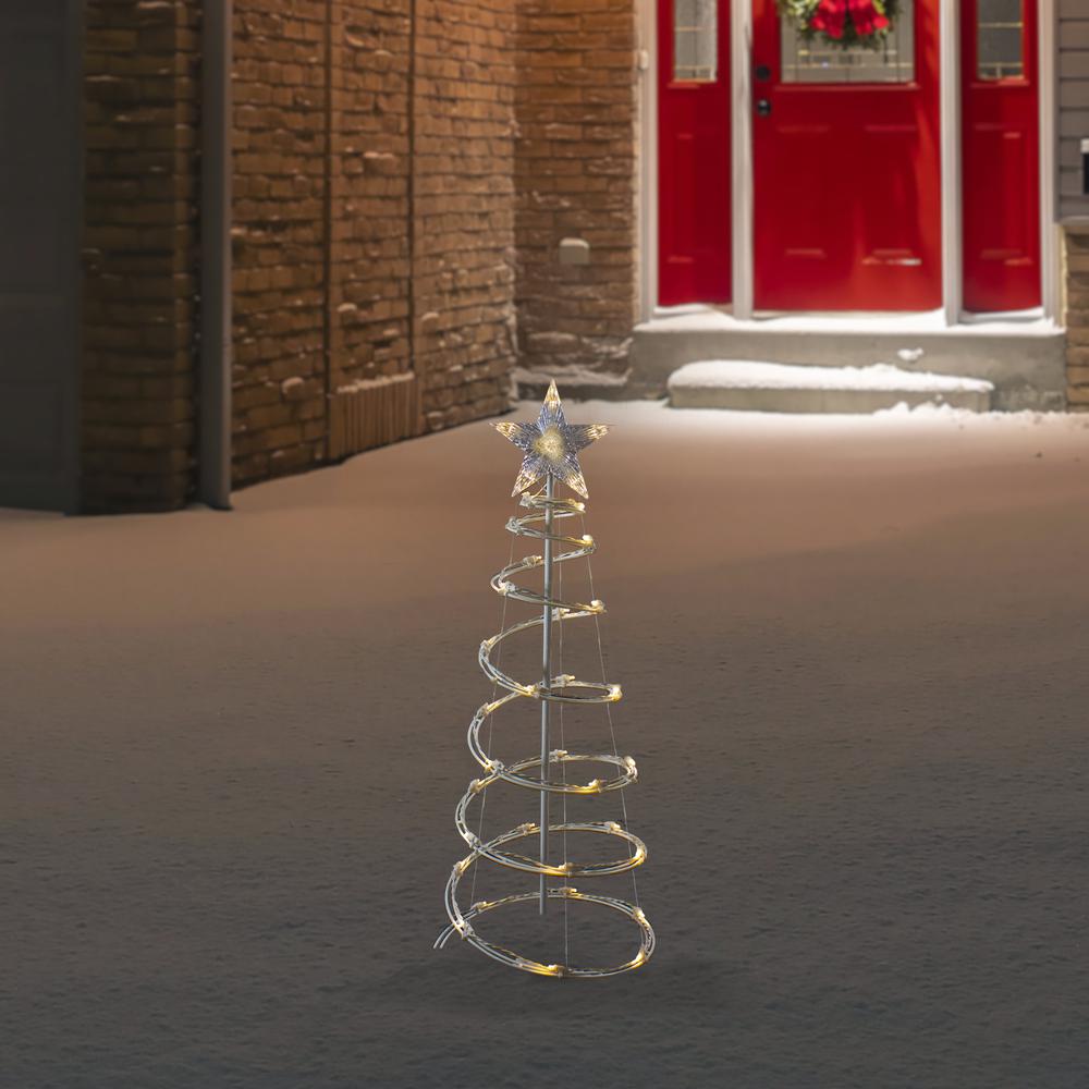 3ft LED Lighted Spiral Cone Tree Outdoor Christmas Decoration  Warm White Lights. Picture 2