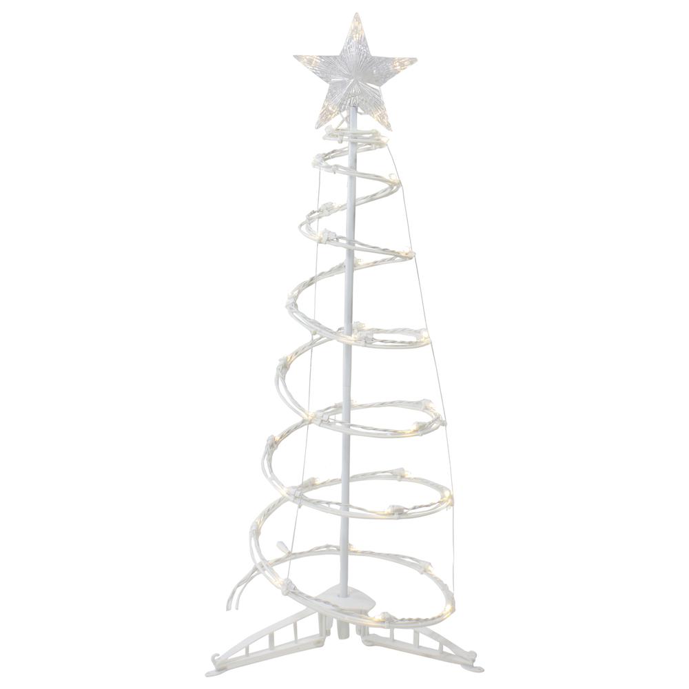 3ft LED Lighted Spiral Cone Tree Outdoor Christmas Decoration  Warm White Lights. Picture 1