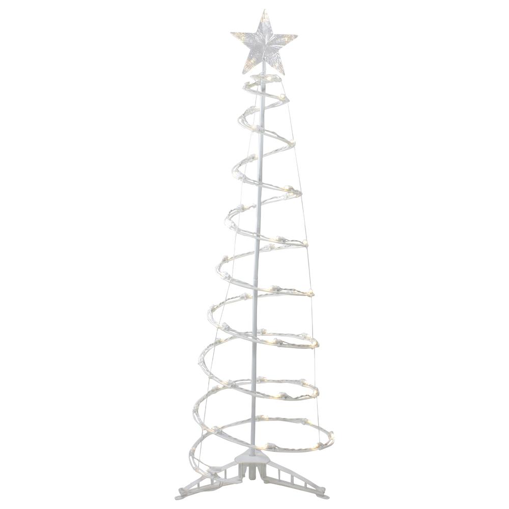 4ft LED Lighted Spiral Cone Tree Outdoor Christmas Decoration  Warm White Lights. Picture 1