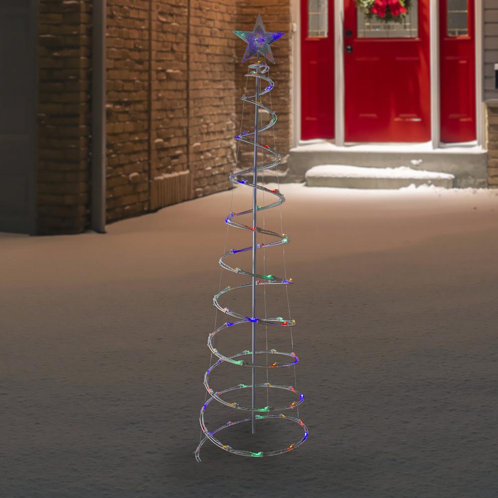 6ft LED Lighted Spiral Cone Tree Outdoor Christmas Decoration  Multi Lights. Picture 2