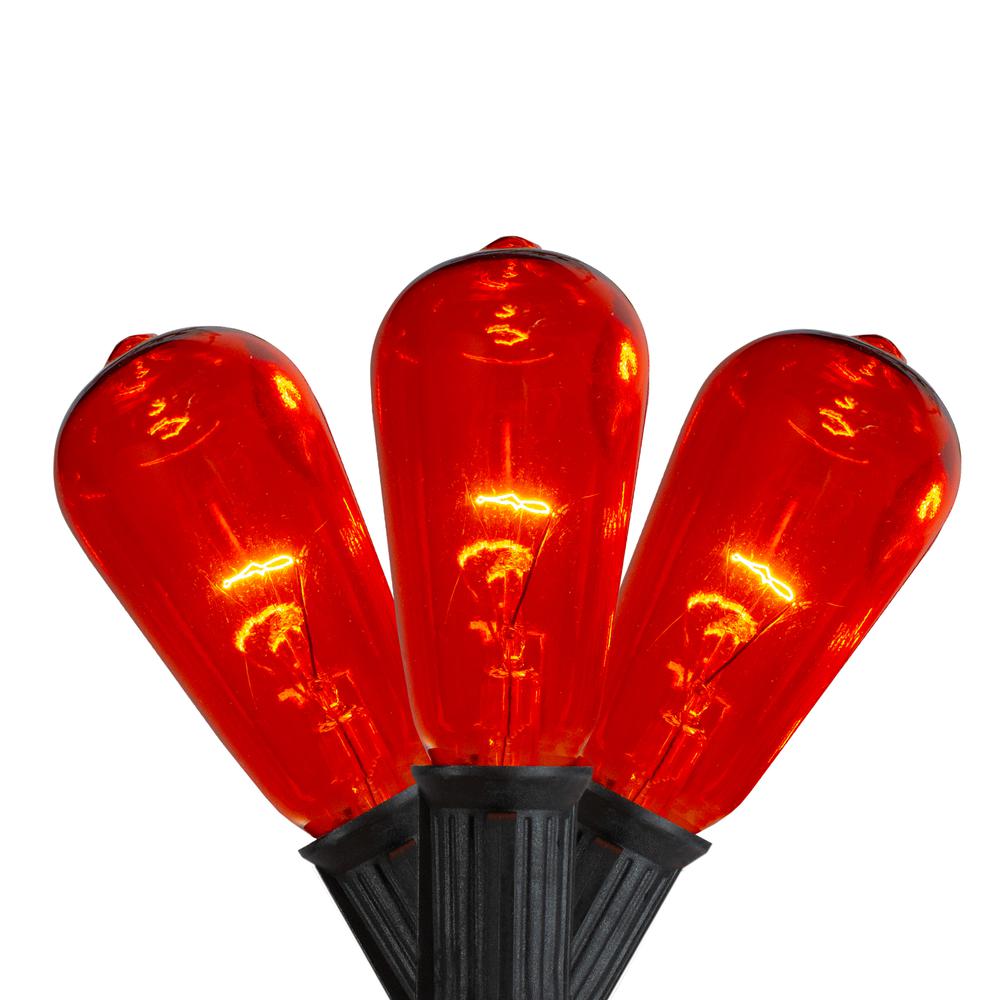 10ct Orange Edison E17 Halloween Light Set - 9ft Black Wire. Picture 1