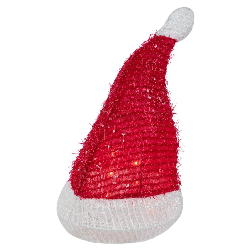 12.25" Lighted Santa Hat Christmas Tree Topper  Clear Lights. Picture 3