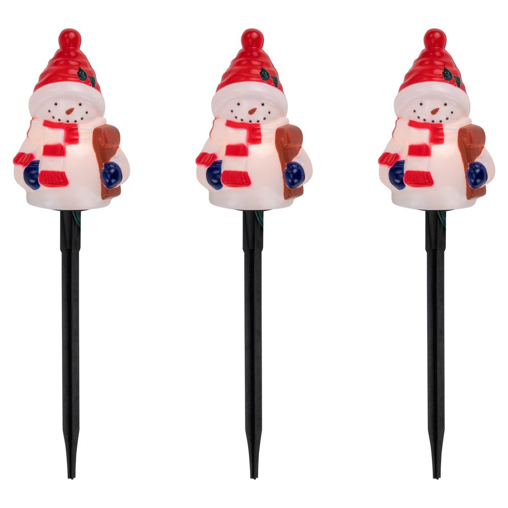 Set of 4 Jolly Snowmen Christmas Pathway Markers 16". Picture 1
