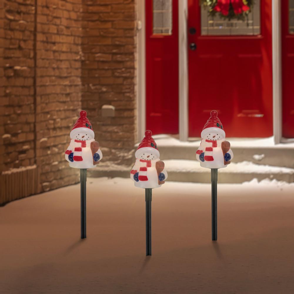 Set of 4 Jolly Snowmen Christmas Pathway Markers 16". Picture 2