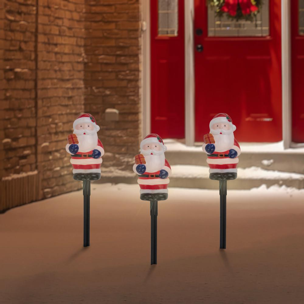 Set of 4 Lighted Santa Claus Christmas Pathway Markers 16". Picture 2