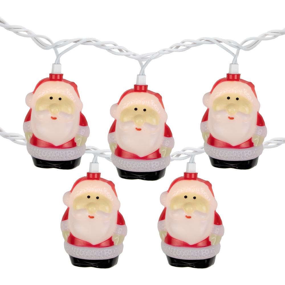 10-Count Santa Claus Christmas Light Set  6ft Green Wire. Picture 1