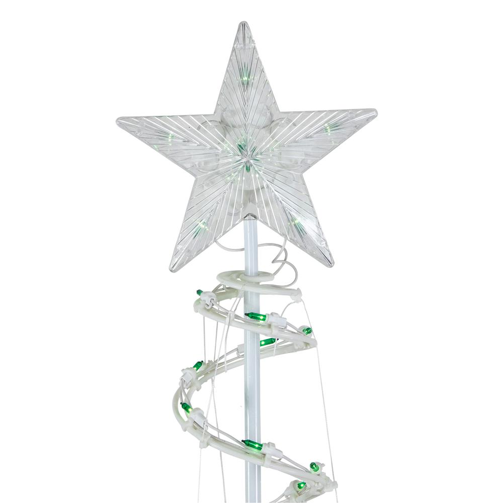 4' Pre-Lit Spiral Outdoor Christmas Tree with Star Topper  Green Lights. Picture 2