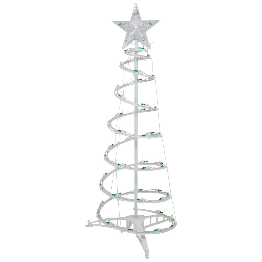 Set of 3 Green Lighted Spiral Christmas Trees  3'  4'  and 6'. Picture 4