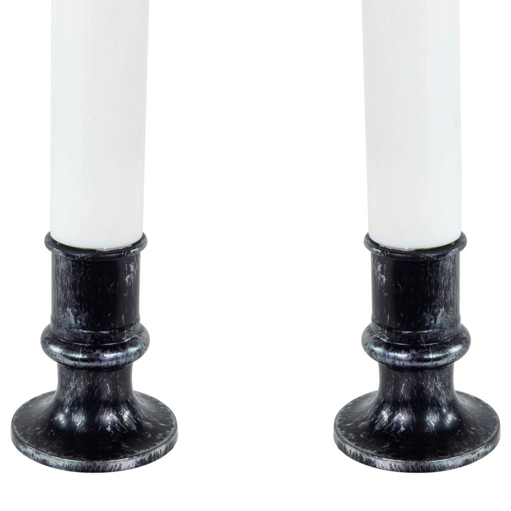 Set of 2 Pre-lit LED White and Red Halloween Candles 9". Picture 4