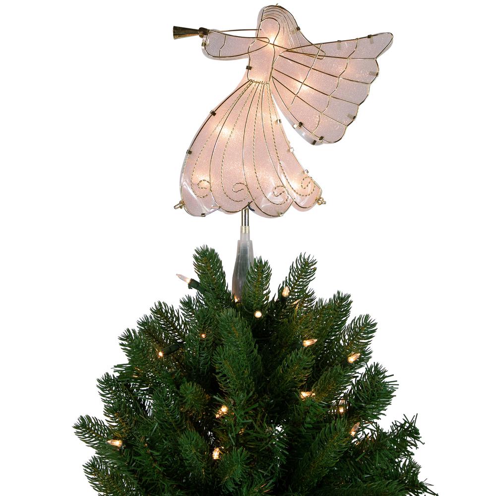 10" Gold Angel Tree Topper  Warm White Lights. Picture 1