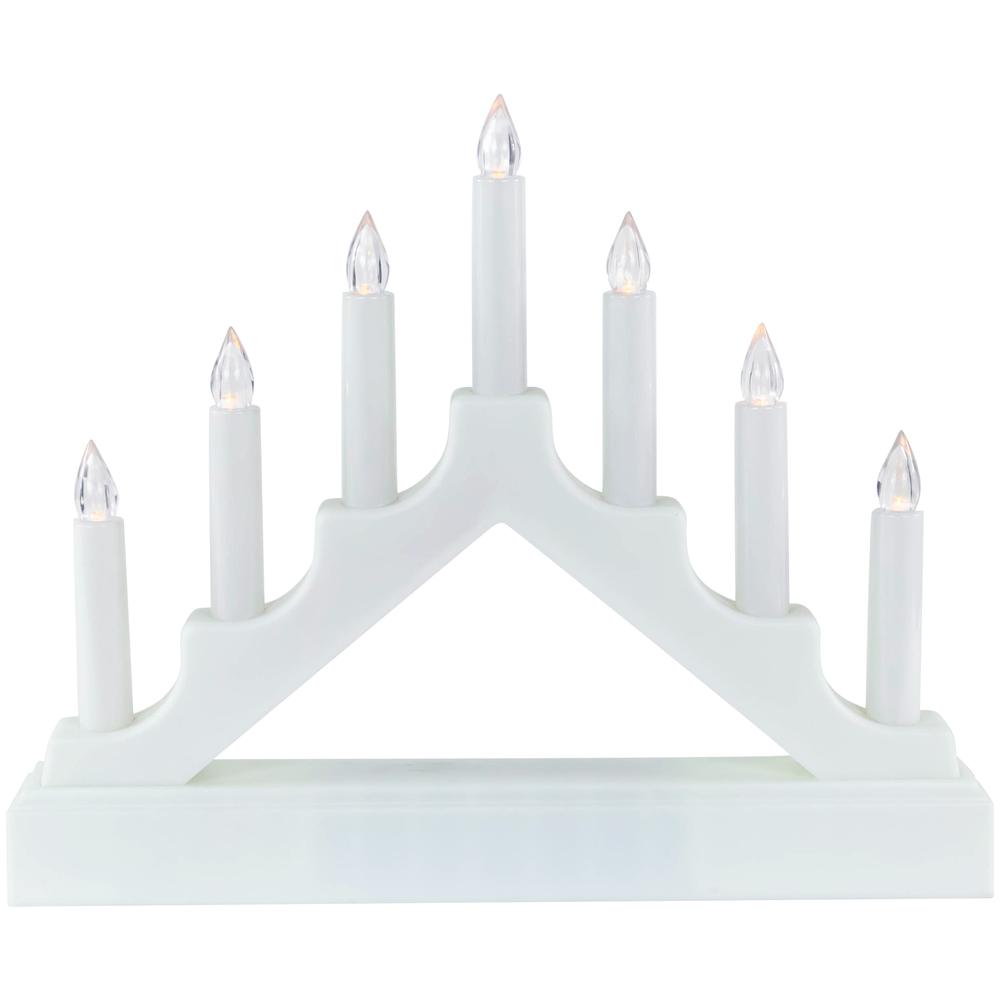 13.5" LED Lighted 7-Tier White Candelabra Christmas Decoration. Picture 1
