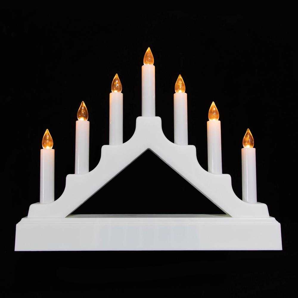 13.5" LED Lighted 7-Tier White Candelabra Christmas Decoration. Picture 3