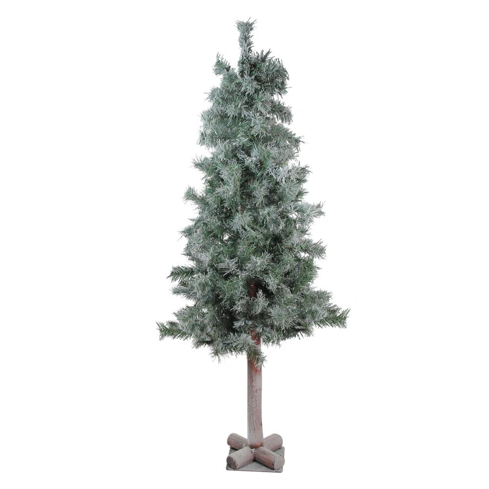 4" x 22" Lightly Flocked and Glittered Woodland Alpine Artificial Christmas Tree - Unlit. The main picture.