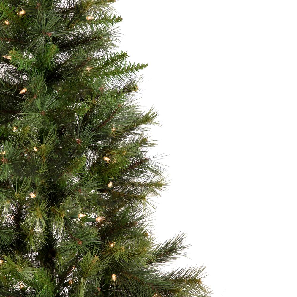 6.5' Pre-Lit Medium Canyon Pine Artificial Christmas Wall Tree  Clear Lights. Picture 5