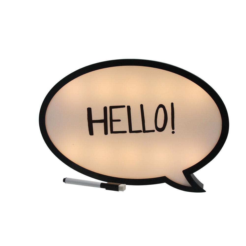 13" Battery Operated LED Lighted Speech Bubble White Board. Picture 1