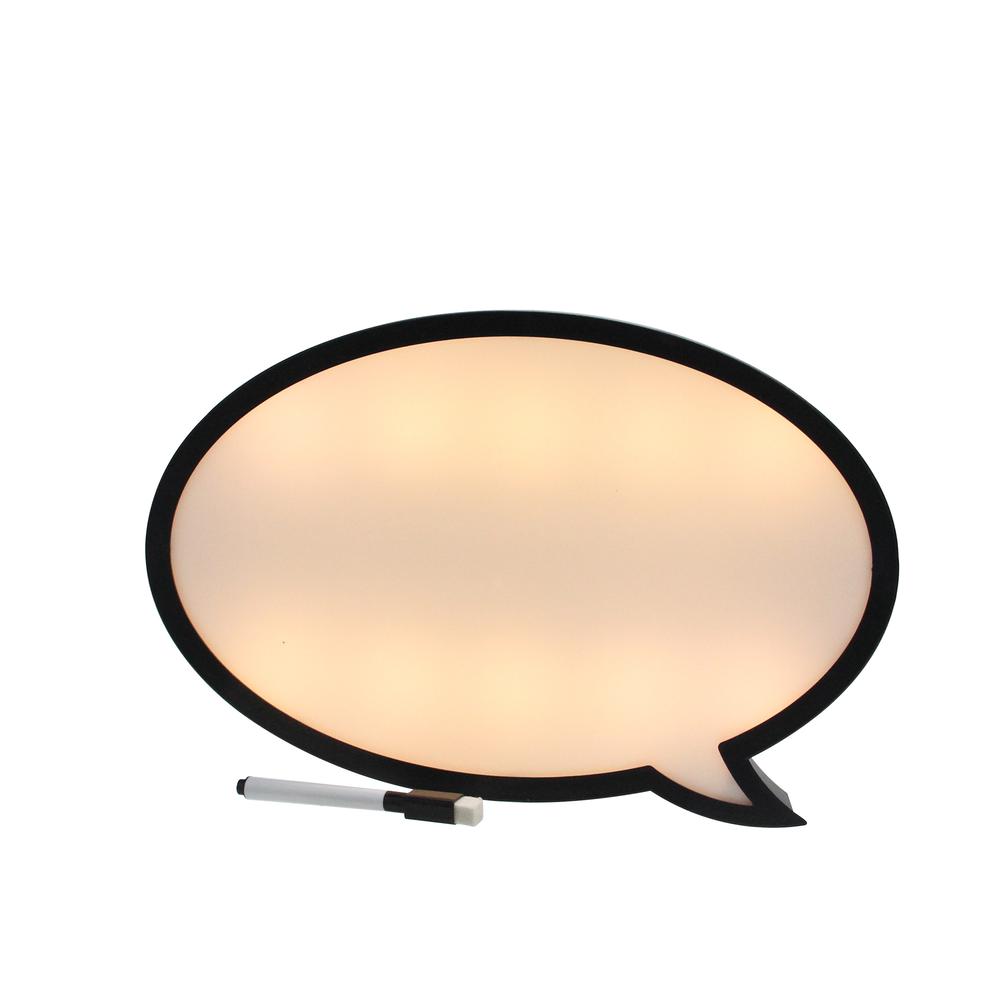 13" Battery Operated LED Lighted Speech Bubble White Board. Picture 3