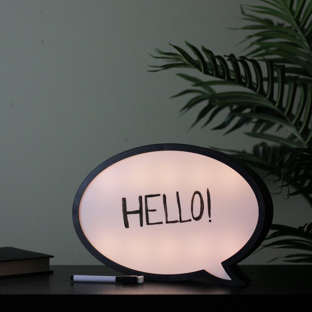 13" Battery Operated LED Lighted Speech Bubble White Board. Picture 4