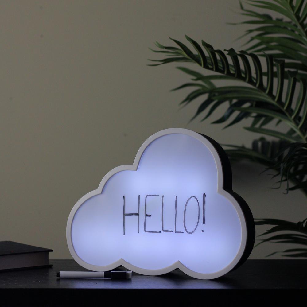 12" Battery Operated LED Lighted Cloud Shaped White Board. Picture 4