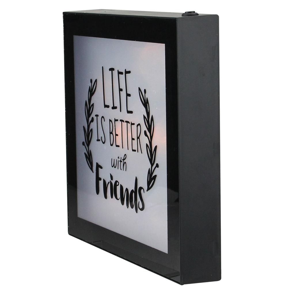 9" B/O LED Lighted "Life is Better With Friends" Framed Wall Decor. Picture 2