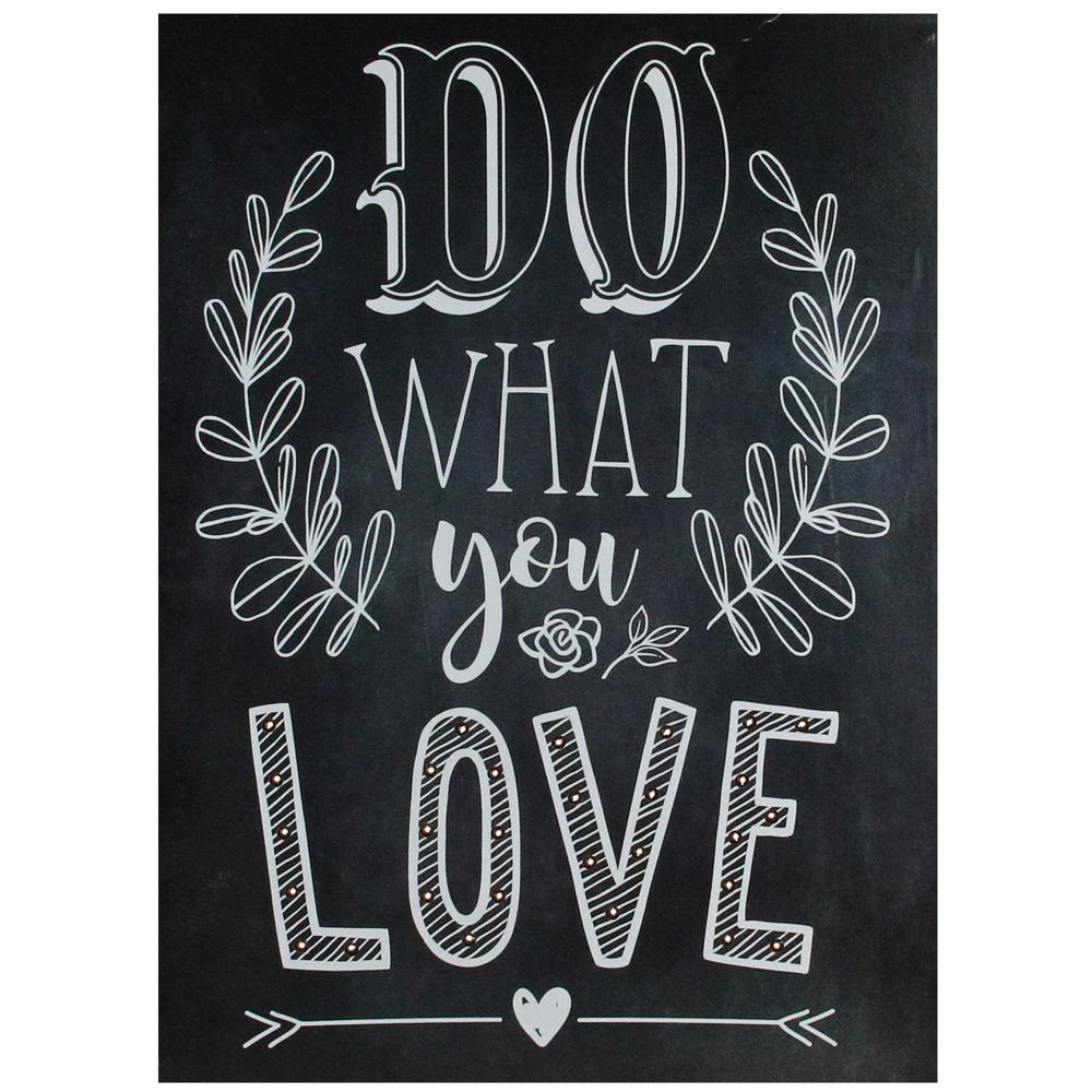 16" Black Battery Operated LED Lighted Do What You Love Wall Sign. Picture 1