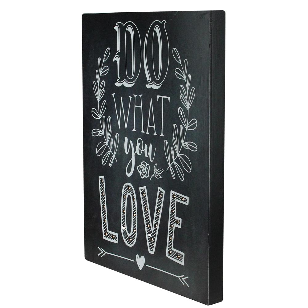 16" Black Battery Operated LED Lighted Do What You Love Wall Sign. Picture 2