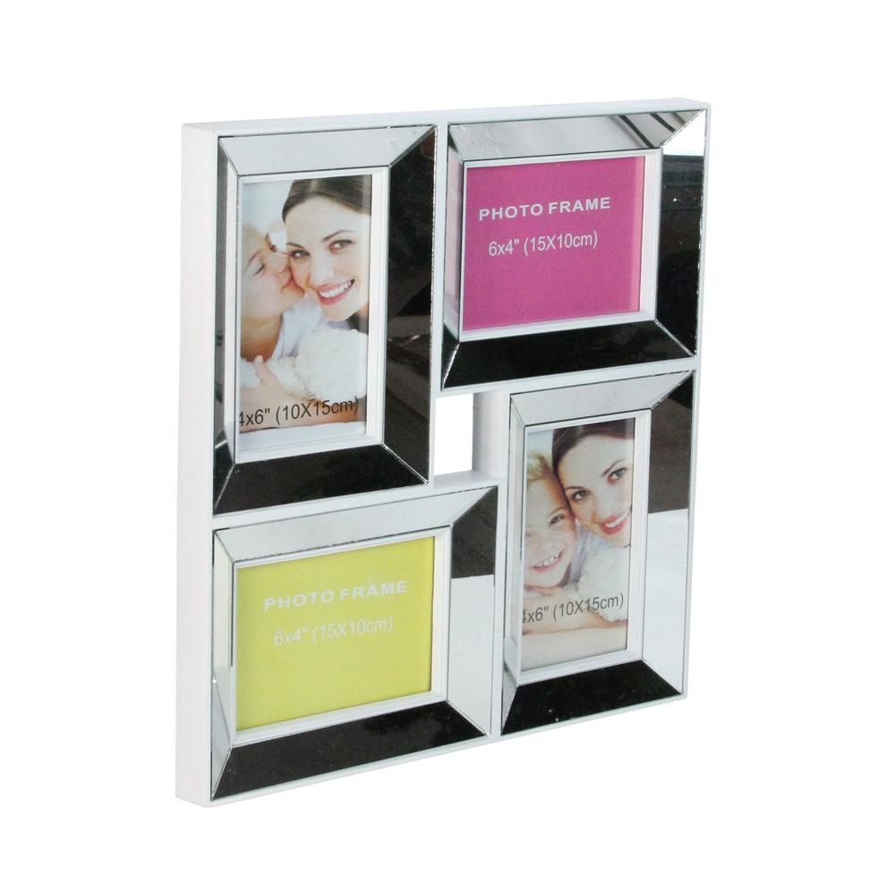 14.25" Silver Square Collage Glass Encased Picture Frame. Picture 2