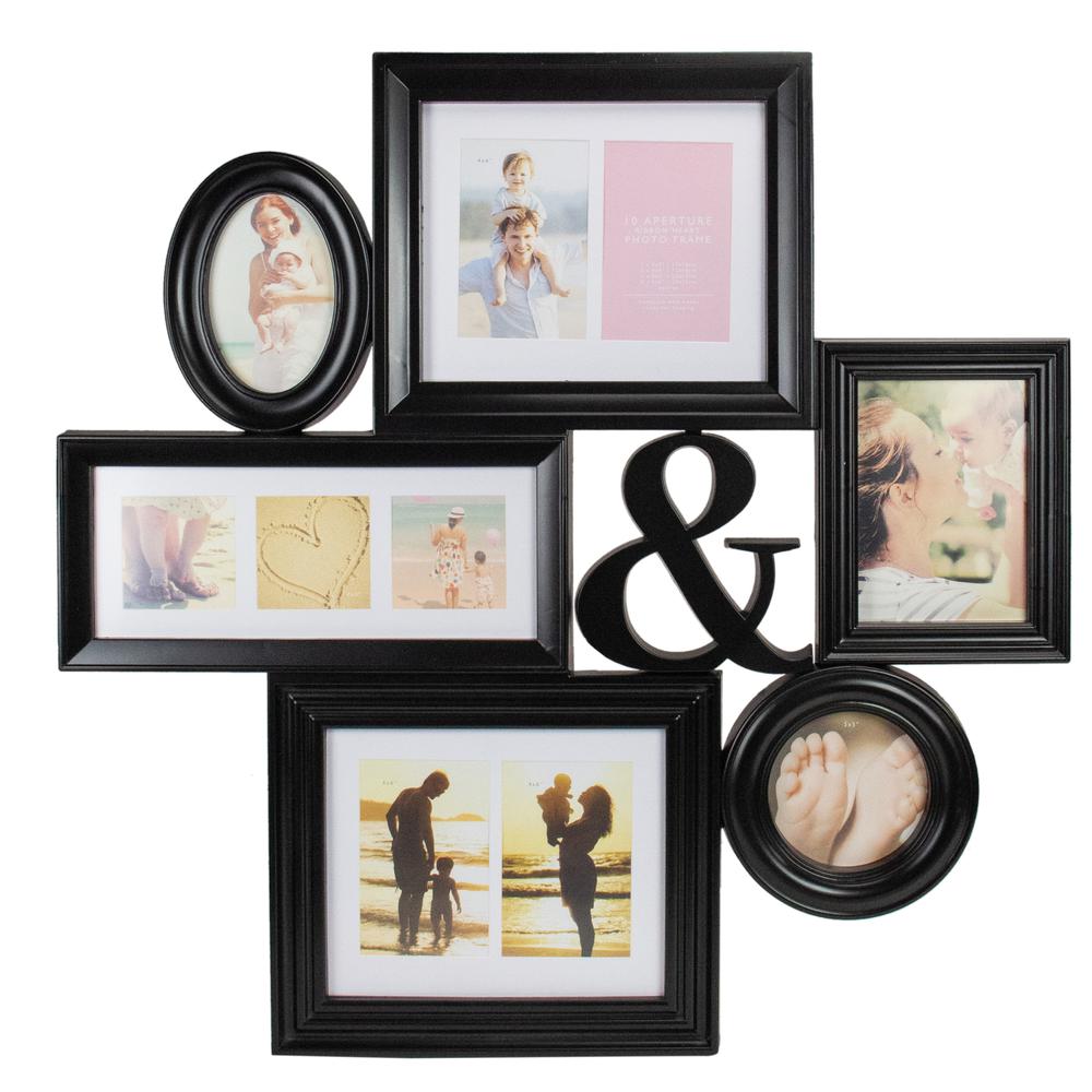 27.75" Black Multi-Sized Photo Picture Frame Collage Wall Decoration. Picture 1