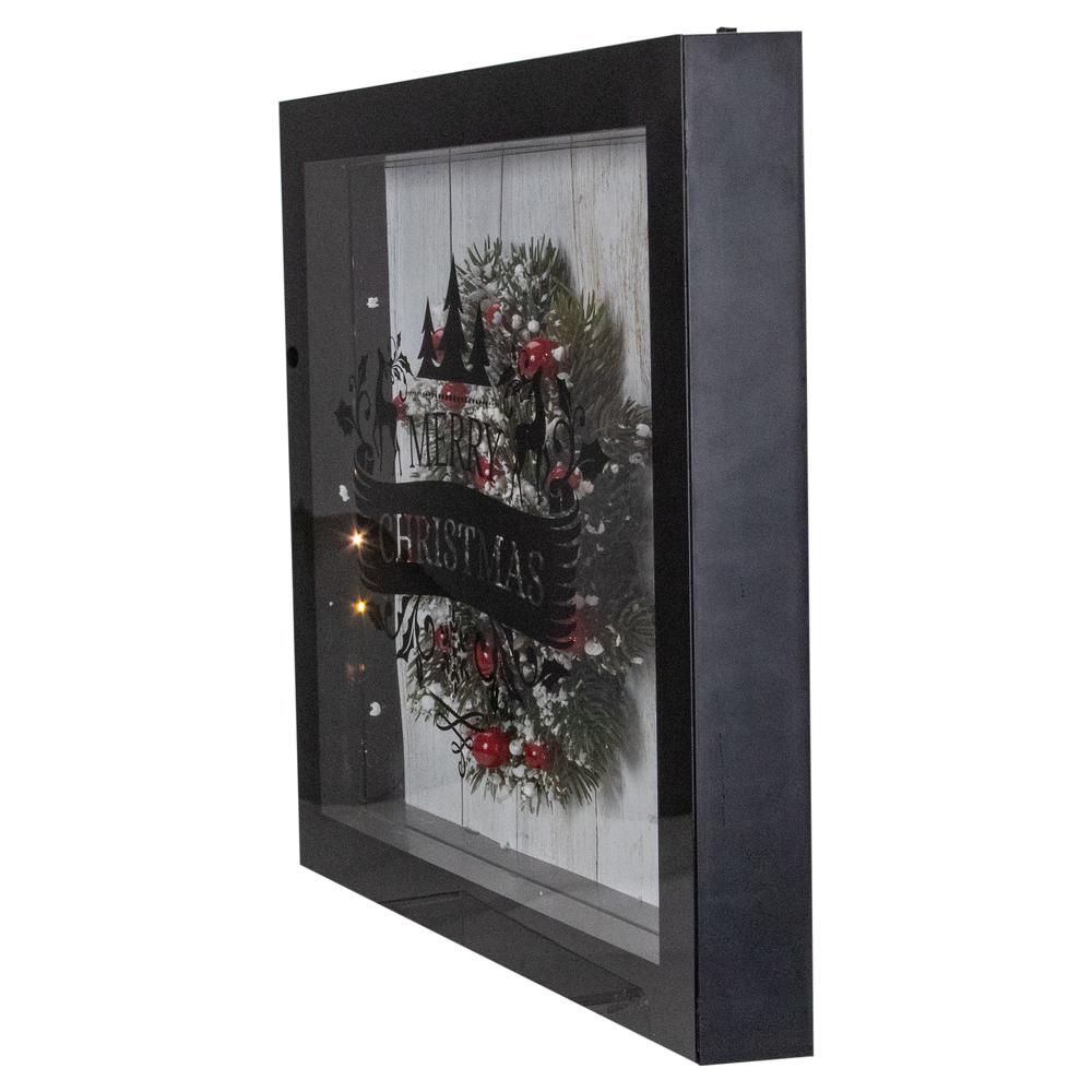 14" Black Framed 3D "Merry Christmas" LED Christmas Box Decor. Picture 4