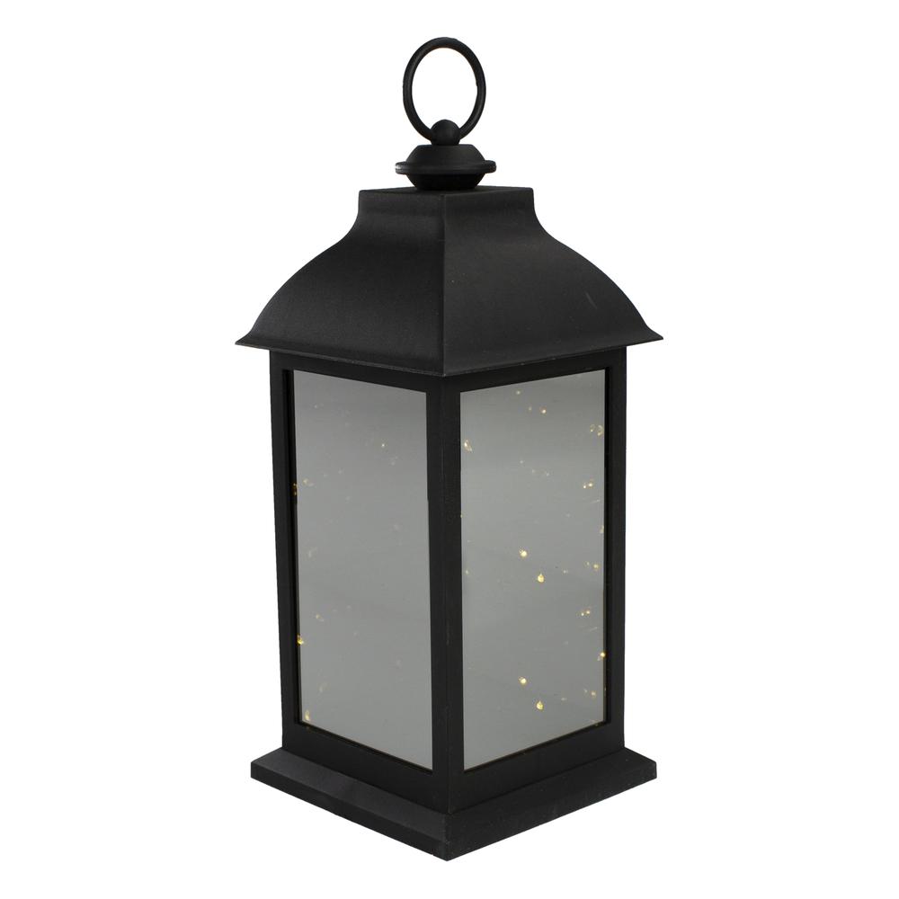 12.4-Inch LED Lighted Battery Operated Lantern Warm White Flickering Light. The main picture.