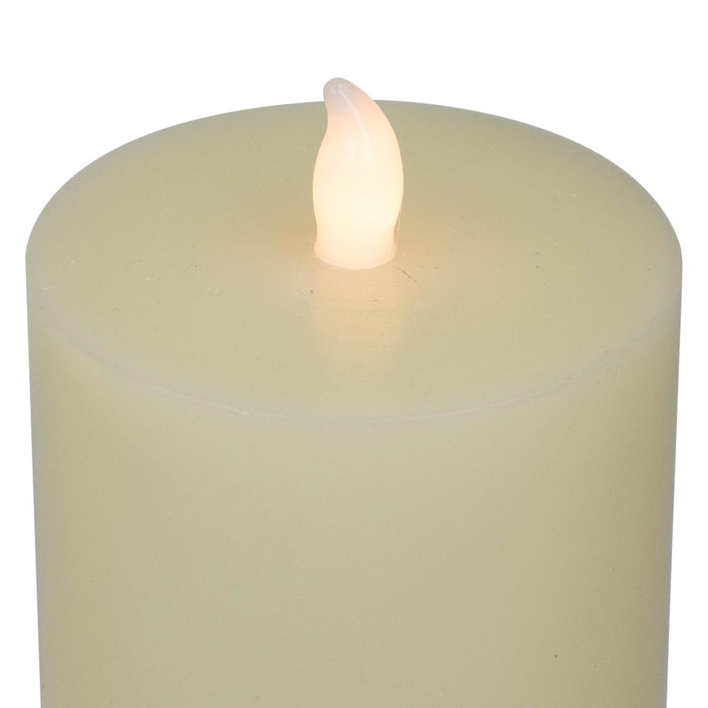 Set of 3 Cream LED Flickering Flameless Pillar Christmas Candles 8.75". Picture 7