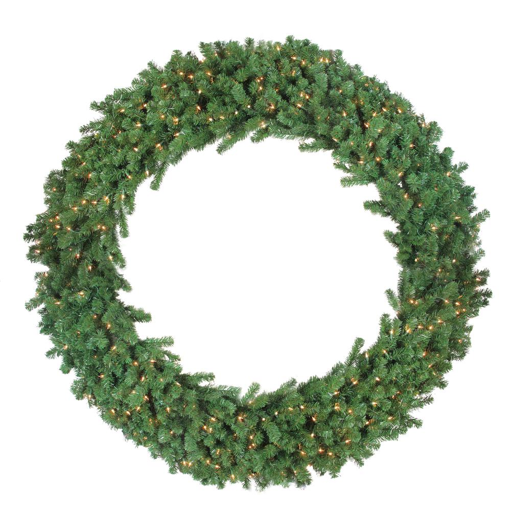Green Deluxe Windsor Pine Artificial Christmas Wreath - 72-Inch  Clear Lights. Picture 1