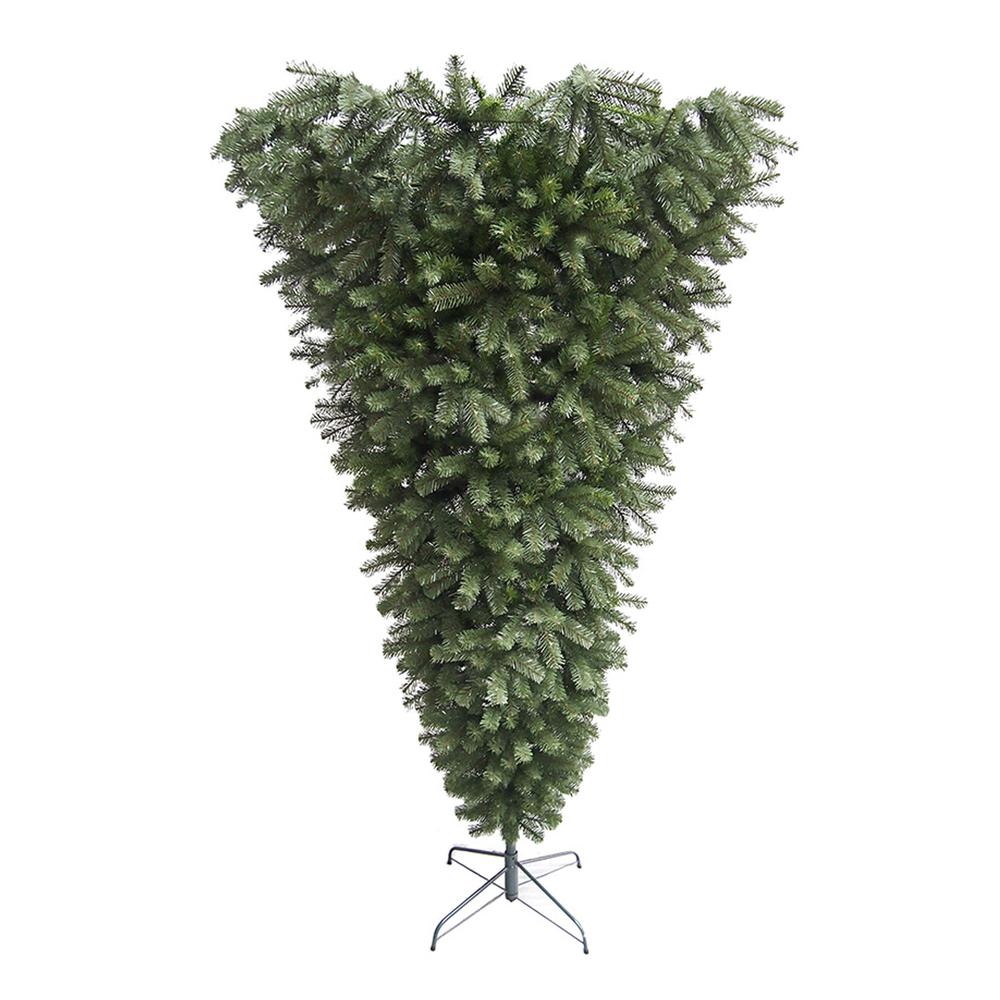 7.5' Green Spruce Artificial Upside Down Christmas Tree - Unlit. Picture 1