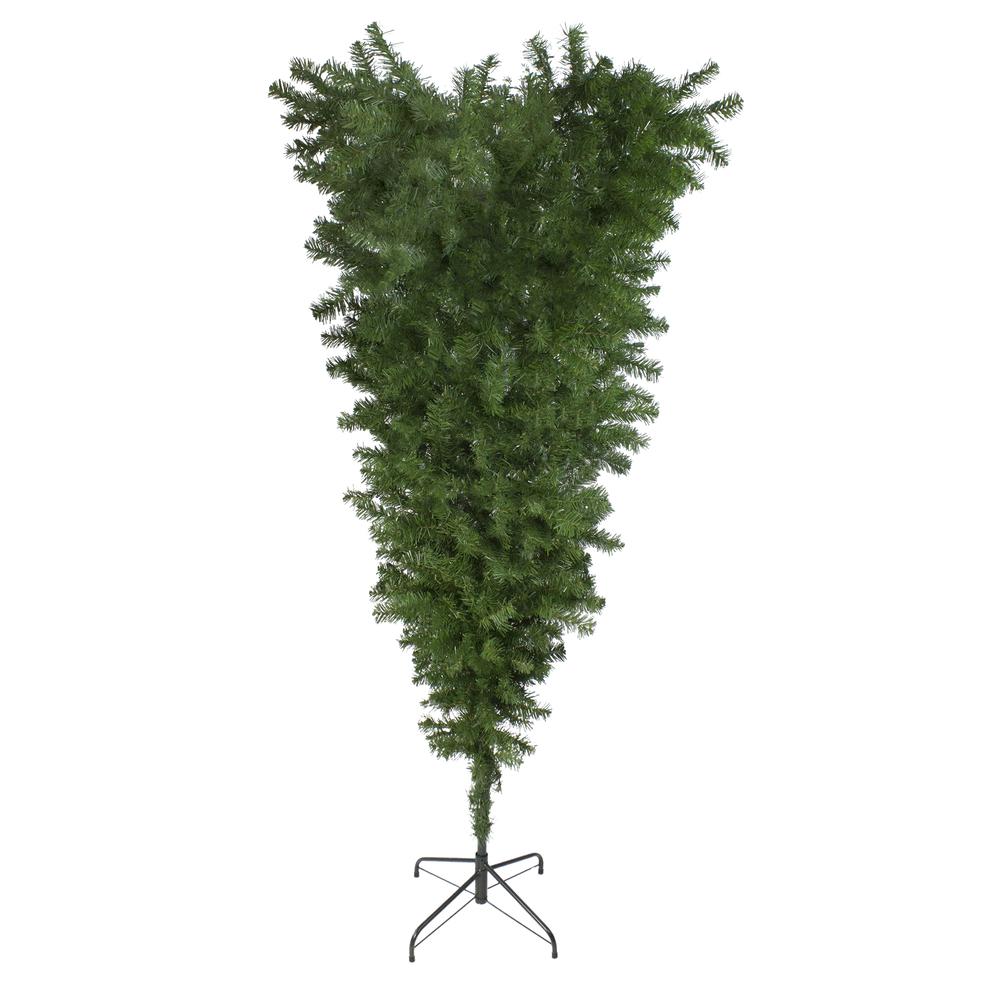 5.5' x 36" Green Upside Down Spruce Medium Artificial Christmas Tree - Unlit. Picture 1