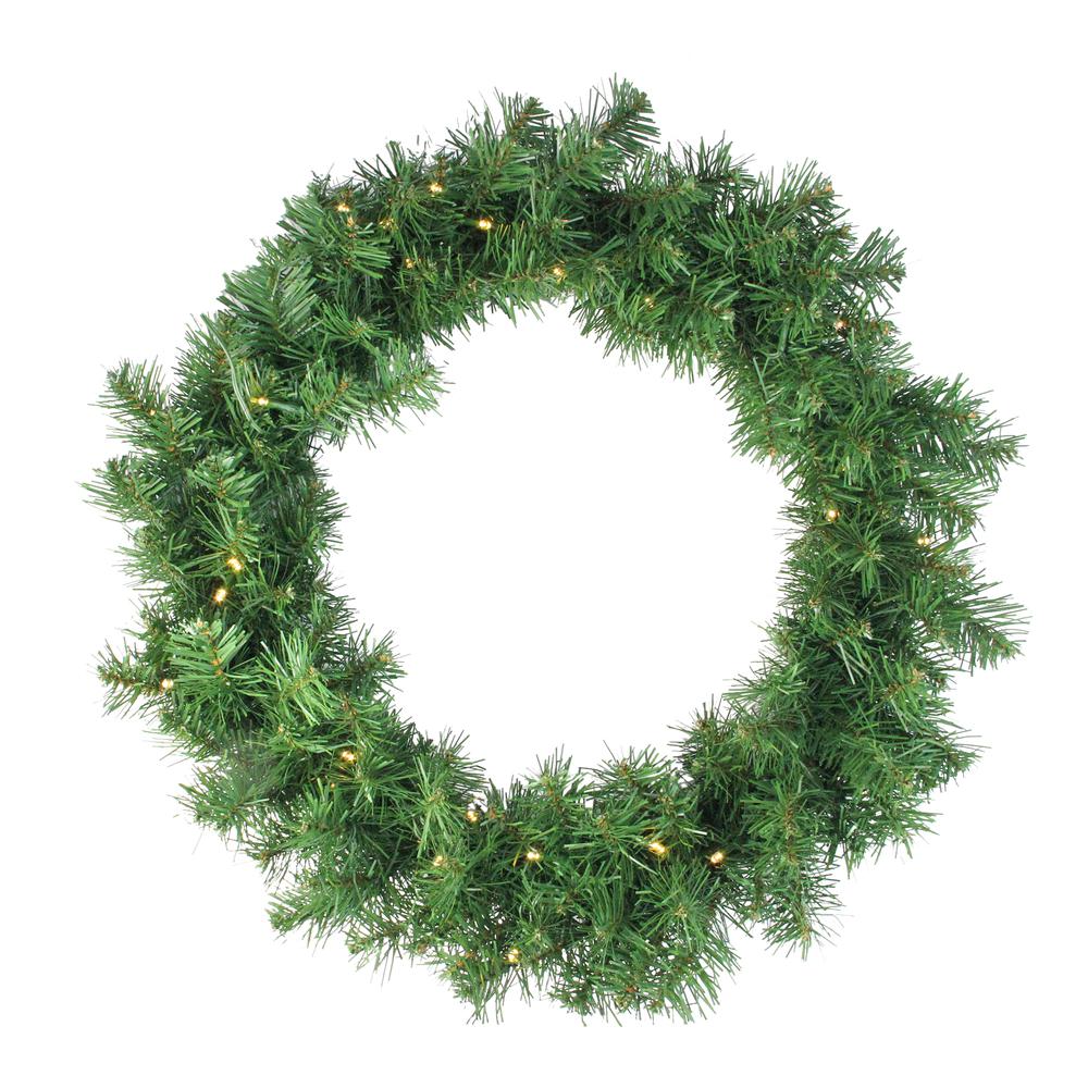 5-Piece Pre-Lit Artificial Winter Spruce Christmas Trees  Wreath and Garland Set - Clear Lights. Picture 3