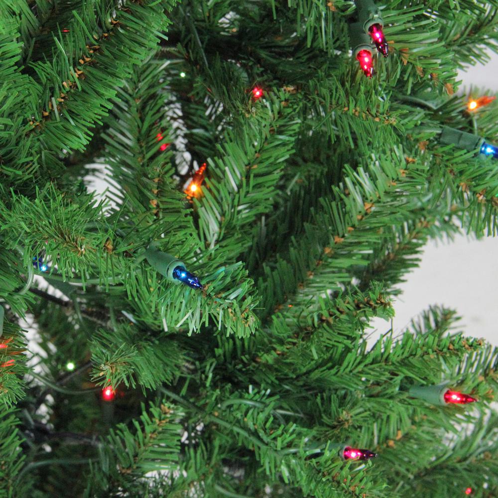 6.5' Pre-Lit Pencil River Fir Artificial Christmas Tree - Multicolor Lights. Picture 2