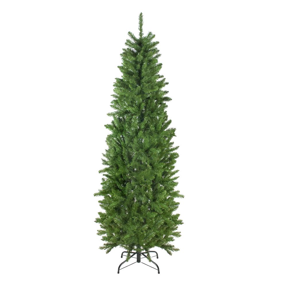 7.5' Unlit Pencil White River Fir Artificial Christmas Tree. Picture 1