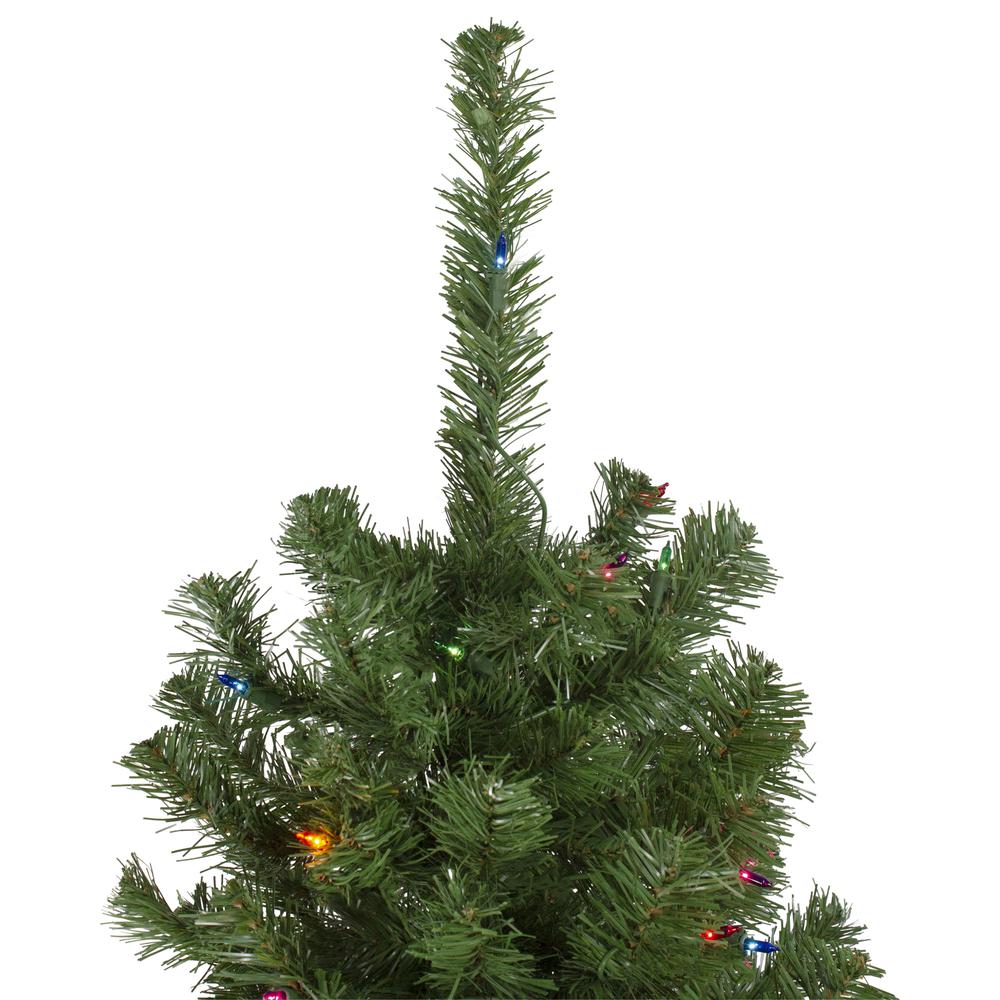 6' Pre-Lit Alberta Pine Slim Artificial Christmas Tree - Multi Lights. Picture 3