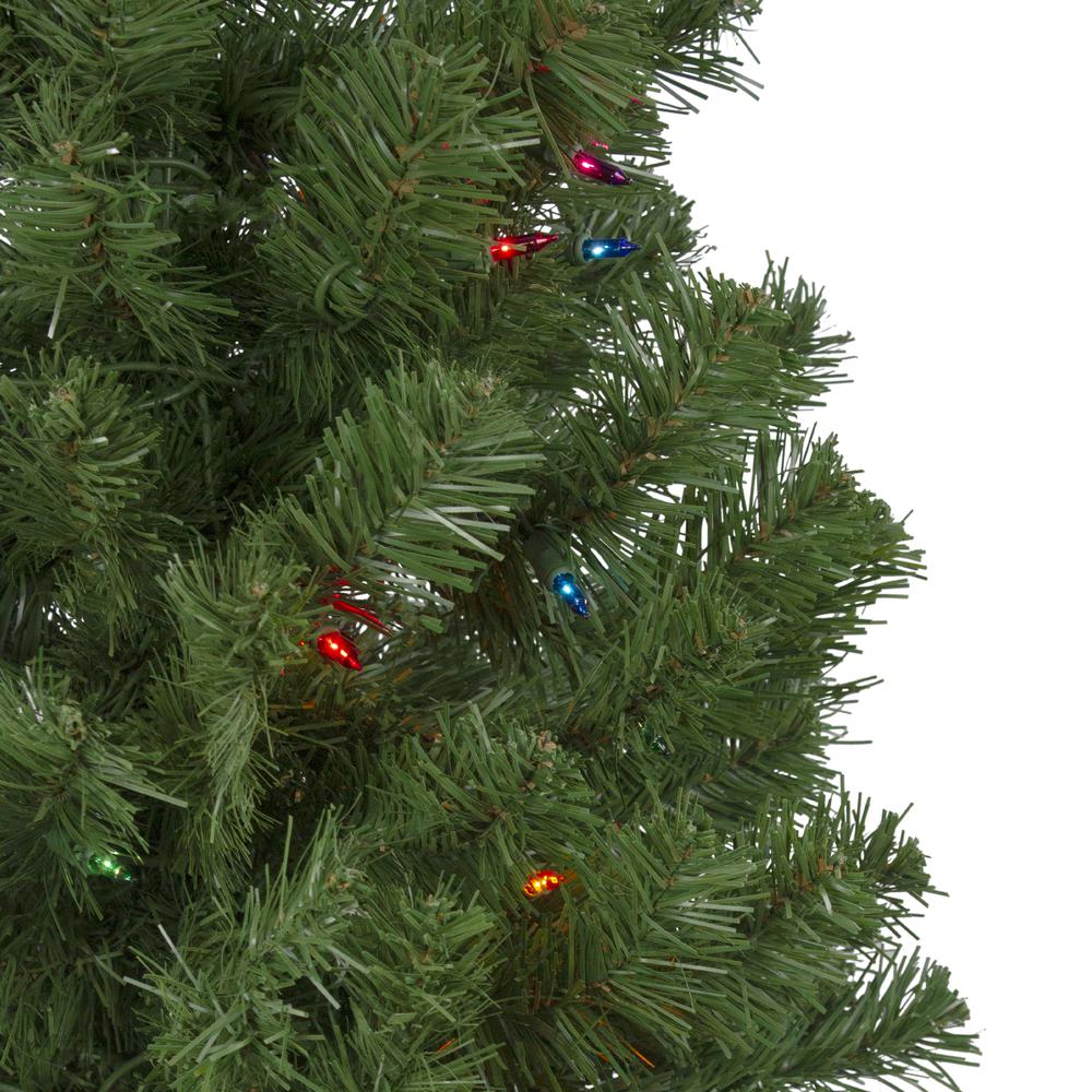 6' Pre-Lit Alberta Pine Slim Artificial Christmas Tree - Multi Lights. Picture 2