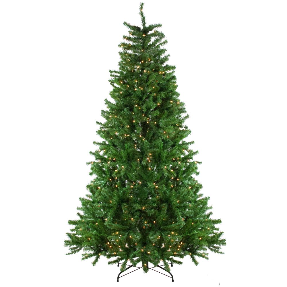 7.5' Pre-Lit Slim Waterton Spruce Artificial Christmas Tree - Clear Lights. Picture 1