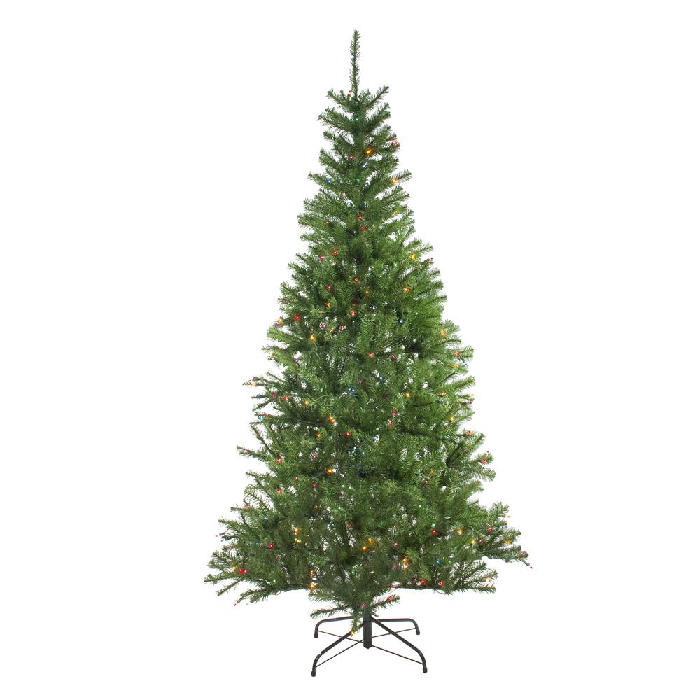 7' Pre-Lit Medium Vail Spruce Artificial Christmas Tree - Multi Lights. Picture 1