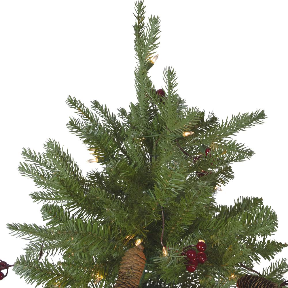 Medium Mixed Winter Berry Pine Artificial Christmas Tree - 7.5' - Clear Lights. Picture 4