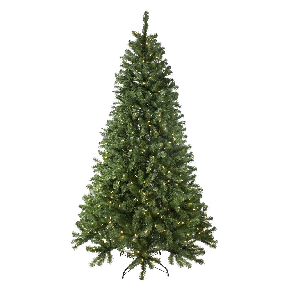 7.5' Pre-Lit Full Multi-Function Basset Pine Artificial Christmas Tree - Dual Color LED lights. Picture 1