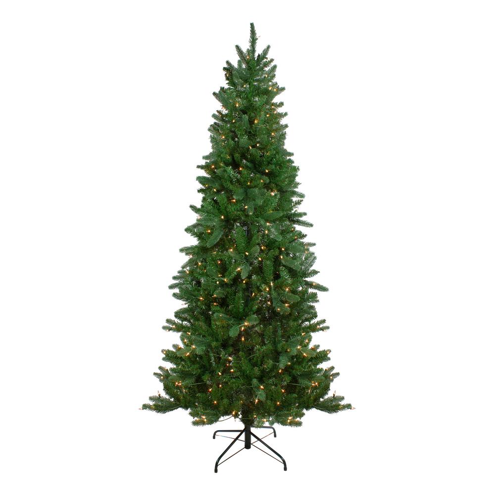 7' Pre-Lit Altoona Pine Slim Artificial Christmas Tree - Clear Lights. Picture 1