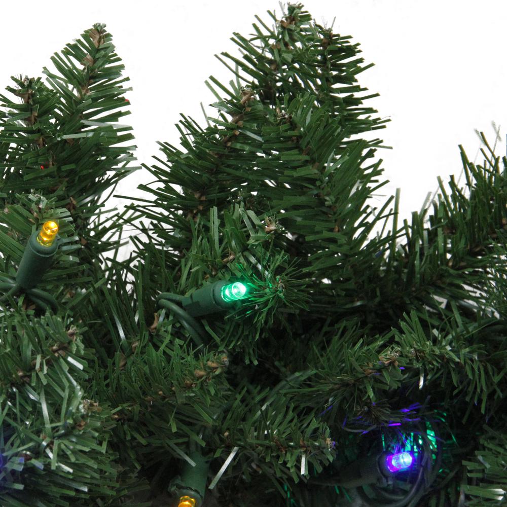 9' x 10" PreLit Northern Pine Artificial Christmas Garland, Multi LED Lights. Picture 2