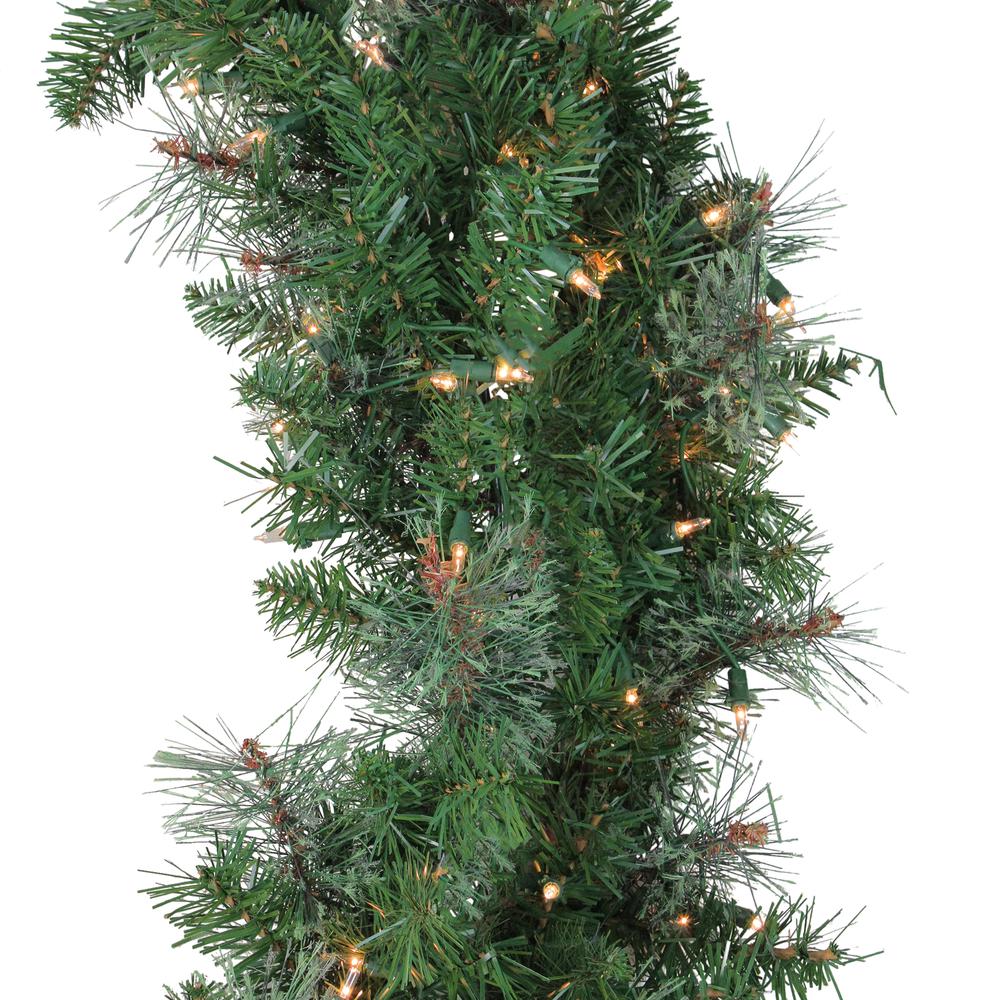 48" Pre-Lit Mixed Cashmere Pine Artificial Christmas Wreath - Clear Lights. Picture 2