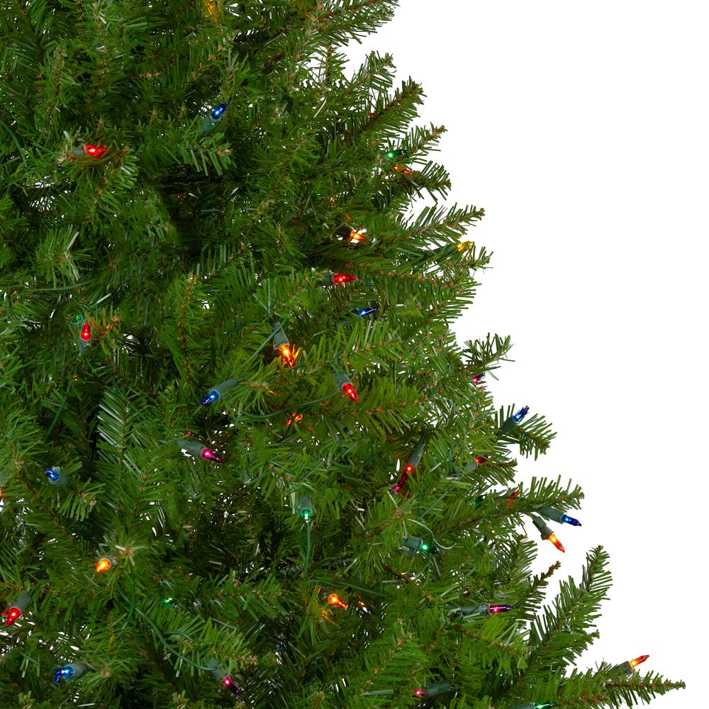 6.5' Pre-Lit Northern Pine Full Artificial Christmas Tree - Multi-Color Lights. Picture 2