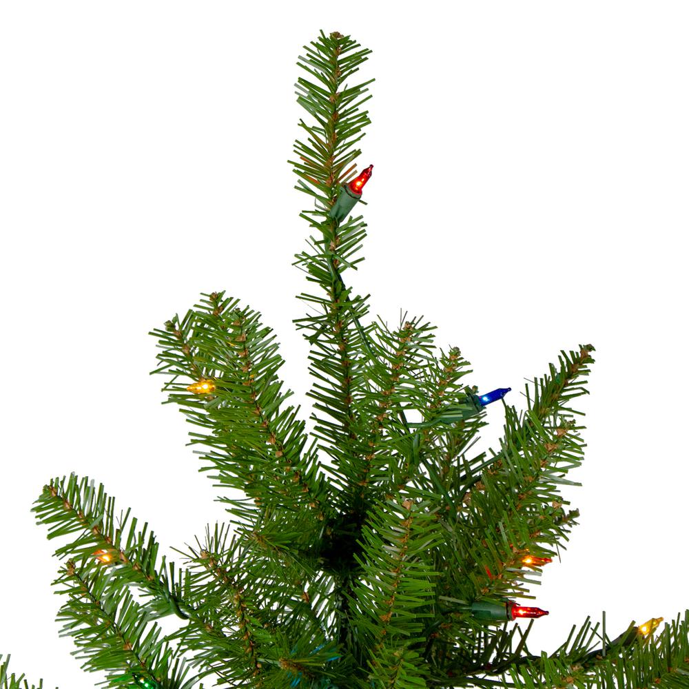 6.5' Pre-Lit Northern Pine Full Artificial Christmas Tree - Multi-Color Lights. Picture 3