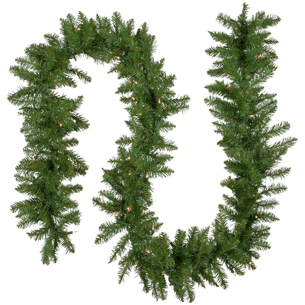 9' x 10" Pre-Lit Northern Pine Artificial Christmas Garland  Clear Lights. Picture 1