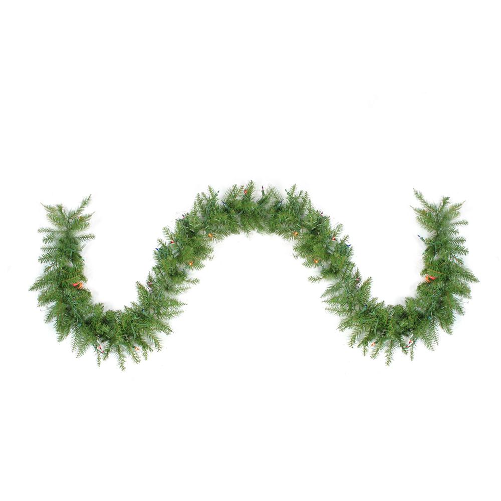 9' x 10" Pre-Lit Northern Pine Artificial Christmas Garland - Multi Color Lights. Picture 1